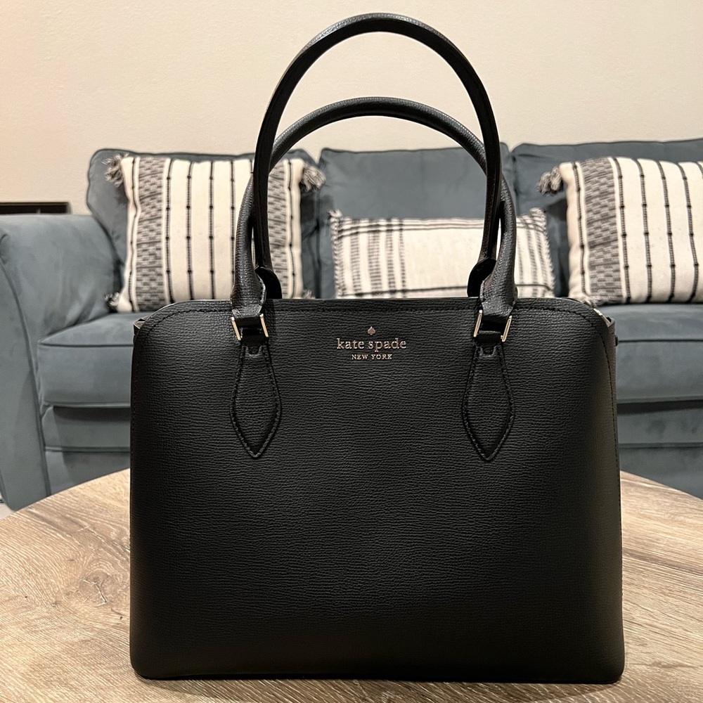 Kate Spade Darcy Large Satchel Refined Grain Leather Black